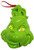 Wendy's Kids' Meal Toy 2000 Dr. Seuss’ How the Grinch Stole Christmas Grinch Sticker Dispenser, a green plastic Grinch character with yellow eyes and a mischievous expression, featuring a red strap at the top.