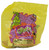 Wendy's Kids' Meal Toy 2000 Dr. Seuss’ How the Grinch Stole Christmas Pull Back Max, yellow plastic bag with cartoon Grinch and dog toy images
