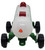 ERTL John Deere Anhydrous Ammonia Tank 1:16 Scale, detailed miniature model of a white and green ammonia tank with black wheels and red and orange safety markings.