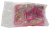 McDonald's Happy Meal toy of a toy skateboard with clip from the 2000 Finger Board series of toys. The clear plastic skateboard with art design top comes with pink set of wheels and pink clip carrier. The series contains 8 different skateboard themed toys.