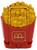 McDonald's Happy Meal Toy of French Fries from the 1987 McDonald's Changeables series of toys. The French Fries opens up and reveals a blue robot. The series contains 6 different McDonald's foods that transform into robots. McDonald's offered the series to appeal to the Transformers popularity.