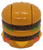 McDonald's Happy Meal Toy of Big Mac-O-Saurus Rex from the 1991 McDino Changeables series of toys. Big Mac-O-Saurus Rex is a Big Mac that transforms into a orange dinosaur. The series contains 10 different McDonald's foods that transform into dinosaurs and was available May 24-June 20, 1991.