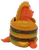 McDonald's Happy Meal Toy of Big Mac-O-Saurus Rex from the 1991 McDino Changeables series of toys. Big Mac-O-Saurus Rex is a Big Mac that transforms into a orange dinosaur. The series contains 10 different McDonald's foods that transform into dinosaurs and was available May 24-June 20, 1991.