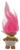 RUSS 2-inch tall troll doll with pink hair wearing a diaper and bib.  With hair, the troll stands 5-inches tall.