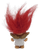 RUSS Christmas Angel 1-inch tall troll doll with red hair wearing a white top and gold wings.  With hair, the troll stands 2.25-inches tall.
