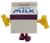 McDonald's Happy Meal Toy of Milly the Milk Carton from the 1993 Food Fundamentals series of toys. Milly the milk carton is a weightlifter. The series contains 4 different toys and was available March 5 - April 8, 1993.
