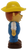 Boley replacement figure of the farmer from the My First Tractor set for ages 3 & Up. The hard plastic male figure stands 2.75-inches tall and is wearing blue overalls over a white shirt. The farmer is wearing a yellow cowboy hat and brown boots.