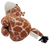 Creative Marketing Group 1989 plush giraffe that is 9-inches tall. The plush has a triangular shape body with a large head. The giraffe has pink smile with blue eyes.