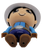 Ryan's World figure of Ryan as cowboy wearing a white cowboy hat for ages 3 & up. Ryan is wearing blue shirt, dark blue pants, brown vest and boots and white cowboy hat with brown trim and with black hair that stands 3.25-inches tall. Ryan's World is a Youtube channel that reviews toys.