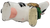 Novelty Christmas candle of a Holstein cow wearing a wreath around neck. The cow is standing and looking to her side. The single wick candle is by Boston Warehouse Trading Corp and was made in China.