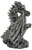 Grey Dragon figurine that stands 3-inches tall and made of Resin. The Dragon is in seated position with wings to the side and feet in front.