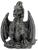 Grey Dragon figurine that stands 3-inches tall and made of Resin. The Dragon is in seated position with wings to the side and feet in front.