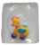 Small chick pull back toy by Easter Unlimited. The chick is yellow with blue wings and purple wheels. The chick is 1.5-inches long and stands 1.5-inches tall and for ages 3 & Up.