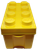 LEGO 2015 Classic Medium Creative Brick Box Set #10696 empty container. The yellow plastic container has the design of a LEGO brick and is 14-inches long by 7-inches deep by 7-inches high. Use this to store extra LEGO pieces or repurpose into something LEGO themed.