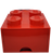 LEGO 4-stud red storage brick with slide out drawer. The brick has the 2x2 design and is 10-inches by 10-inches by 7-inches tall. Use to store LEGO bricks, manuals or fun decor.