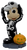 Disney's Mickey Mouse Halloween 12-inch figurine wearing a skeleton costume with jack-o-lantern at his foot. Mickey Mouse is standing on a base that looks like a grey brick floor.