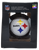 Pittsburgh Steelers mercury glass ball Christmas ornament by Evergreen Enterprise. The ornament is greyish-black with Steelers and their logo on opposite sides ornament. This officially licensed NFL Christmas ornament is a 3-inch ornament.