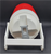 Igloo Laguna 1/2 gallon water cooler jug that is red with white top. The cooler has hooked handles that can hang on a chain link fence. It features a white swing-up carry handle and a secure flip-cap for dispensing.