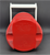 Igloo Laguna 1/2 gallon water cooler jug that is red with white top. The cooler has hooked handles that can hang on a chain link fence. It features a white swing-up carry handle and a secure flip-cap for dispensing.