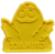 McDonald's 1980 yellow plastic cookie stamp featuring Grimace from the waist up. Grimace is Ronald McDonald's best friend from McDonaldland. The cookie stamp is 3-inches by 3-inches in size with a depth of 1/4-inch.