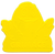 McDonald's 1980 yellow plastic cookie stamp featuring Grimace from the waist up. Grimace is Ronald McDonald's best friend from McDonaldland. The cookie stamp is 3-inches by 3-inches in size with a depth of 1/4-inch.