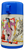 Saban's BeetleBorgs Metallix plastic thermos by Aladdin in 1996. The thermos would have come with a matching lunchbox. The thermos has a blue plastic cup lid with a handle and a white body with characters from the Saban television show such as Flabber, Roboborg, Chromium Gold Beetleborg & Platinum Purple Beetleborg.