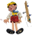 Vintage Pelham Puppets Walt Disney's Pinocchio hand made standard puppet for children. The Pinocchio marionette has a molded composition head with wooden limbs and a cross-shaped wooden control bar with strings. Pelham Puppets were Made in England.