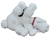 Vintage TONKA Pound Puppies Furries of a white poodle with collar. The Pound Puppy is 18" long and is furry. The Poodle is wearing a pink ribbon on top of head and has brown collar with Pound Puppies on the collar.