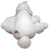 Vintage TONKA Pound Puppies Furries of a white poodle with collar. The Pound Puppy is 18" long and is furry. The Poodle is wearing a pink ribbon on top of head and has brown collar with Pound Puppies on the collar.