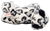 Aurora mini Flopsie Snow Leopard 8-inch long plush. The snow leopard is a stocky cat and has a thick whitish to grey fur with black spots on the head and neck, with larger rosettes on the back, flanks and bushy tail