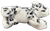 Aurora mini Flopsie Snow Leopard 8-inch long plush. The snow leopard is a stocky cat and has a thick whitish to grey fur with black spots on the head and neck, with larger rosettes on the back, flanks and bushy tail