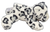 Aurora mini Flopsie Snow Leopard 8-inch long plush. The snow leopard is a stocky cat and has a thick whitish to grey fur with black spots on the head and neck, with larger rosettes on the back, flanks and bushy tail