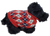 CHOSUN International black Scottish Terrier plush dog wearing a red, white and black argyle sweater. The terrier stands 10-inches tall and is 14-inches long and 6-inches wide. The plush has a realistic look and feel
