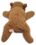 GANN 8-inch long brown dog laying down that is solid brown with dark brown eyes. The stuffed animal is very soft and was Made in China.