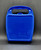 Hershey's Chocolate World souvenir plastic mini lunchbox by Whirley Industries. The case is blue with picture of the Hershey's Chocolate bar, Reese's Peanut Butter Cups and Hershey's Kiss riding the Chocolate World ride. The case is 5.5-inches wide x 7.25-inches tall x 3-inches high and Made in United States.