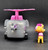 PAW Patrol vehicle of Skye's Helicopter with Skye by Spin Master for ages 3+. Skye's helicopter is grey with pink rotor and trim. Skye is wearing pink uniform and ready for action. Skye is a seven-year-old cockapoo and the first female member of the PAW Patrol. Her main color is pink. As the team's air rescue pup, her main jobs are flying and locating things, often seen with her helicopter's grappling hook and harness, helping people and transporting other team members.