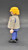 Geobra the German manufacture of Playmobil City Life School Bus Driver 3-inch tall figure for ages 4+ from the 6866 City Life set. The figure is wearing a plaid shirt, grey jacket, blue pants and has blonde hair. The bus driver is missing his red hat.