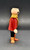 Geobra the German manufacture of Playmobil 2002 Pirate Captain (part #30008830) from 3174 Red Pirateship Set 3-inch tall figure for ages 4+. The figure is wearing a red coat with gold buttons and black pants. The figure is missing his hat (part #30626230), feather (part #30043340), cuffs (part #30209490) and his beard and hair.