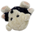 Cream colored 5-inch tall Teddy Bear wearing a blue sweater with white hearts. The bear is 5-inches tall and 5-inches wide and 3-inches deep.