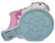 McDonald's Happy Meal Toy 2011 Hello Kitty #1 Ice Skating Hello Kitty (Loose), close-up of the toy's light blue snowflake-patterned skate base with pink skates and purple hat visible