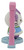 McDonald's Happy Meal Toy 2011 Hello Kitty #1 Ice Skating Hello Kitty (Loose), side view of the Hello Kitty figure in a blue outfit and purple skates beside a pink ice-skating frame on a light blue base.