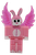 Buddy the Bunny from the Roblox Series 12 Mystery Figures collection by Jazwares. The pink-and-white bunny figure features translucent neon pink angel wings and a matching pink bunny-suit outfit. The figure stands 3.25-inches tall and is 2.75-inches wide. For ages 6+.