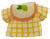 American Greetings 1979 Strawberry Shortcake shirt for Ada. Her shirt has yellow checks and a bib with a lime on it. Ada only appeared in the International Friends line.