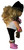 Our Generation 18" Blonde Curly Hair Girl Doll in Pink & Leopard Outfit - Stylish Adventure Companion, side view of the doll wearing a black beanie with leopard-print trim, a pink and leopard-print top, black pants, pink boots, and carrying a matching handbag.