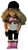 Our Generation 18" Blonde Curly Hair Girl Doll in Pink & Leopard Outfit - Stylish Adventure Companion, full-length doll with long blonde curls wearing a black beanie, leopard-print cape with pink bow, white top, black pants, and pink boots
