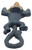 McDonald's Happy Meal Toy 2011 Rio: The Movie #8 Mauro (Loose), dark gray cartoon monkey figure shown from above with outstretched arms, textured fur, tan face, and a long looped tail on a white background.