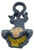 McDonald's Happy Meal Toy 2011 Rio: The Movie #8 Mauro (Loose), dark gray monkey character toy with a curled tail, green eyes, and a yellow-green outfit shown against a white background.