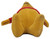 Disney Vintage 1960's Disney's Winnie The Pooh Stuffed Animal, rear view of a seated golden-yellow plush bear wearing a red shirt, showing its stitched back and feet.