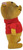 Disney Vintage 1960's Disney's Winnie The Pooh Stuffed Animal, side view of a golden-yellow plush Winnie the Pooh wearing a red knitted shirt, with embroidered facial features and a pink inner ear.