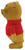 Disney Vintage 1960's Disney's Winnie The Pooh Stuffed Animal, side view of a golden-yellow plush Winnie the Pooh wearing a red shirt, with embroidered facial features and pink inner ears